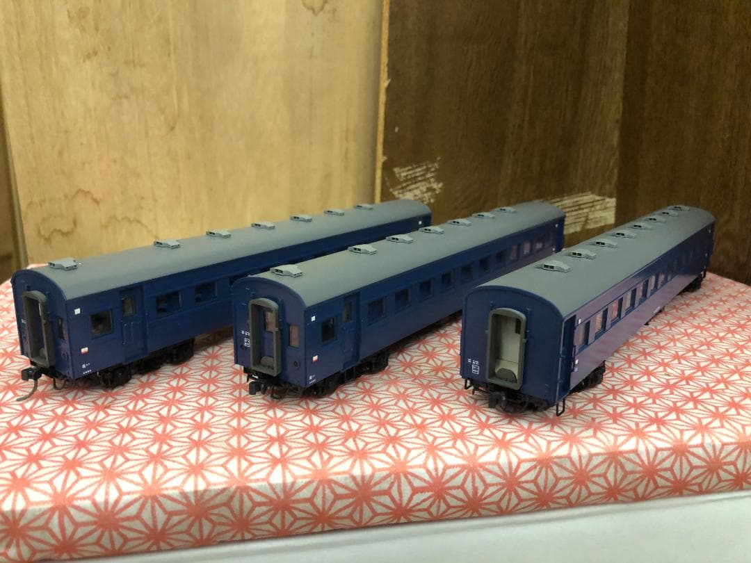 カトー　HO　スハ43 １両 ＋ スハフ42 ２両（すべてブルー）