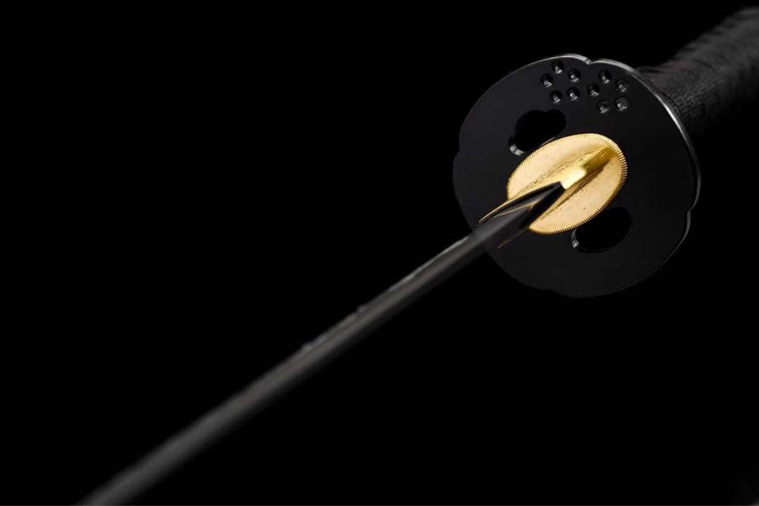 赤 脇差 武具 舞踊刀 三色研ぎ 鉄鍔 鮫皮巻き