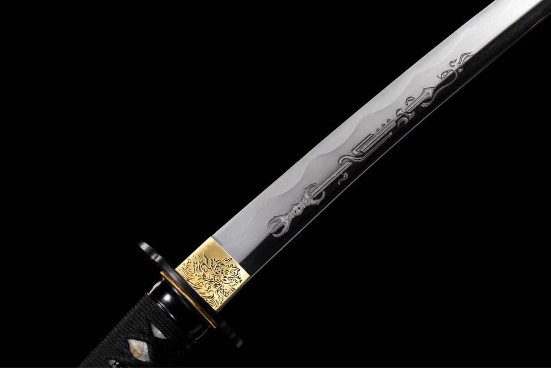 赤 脇差 武具 舞踊刀 三色研ぎ 鉄鍔 鮫皮巻き