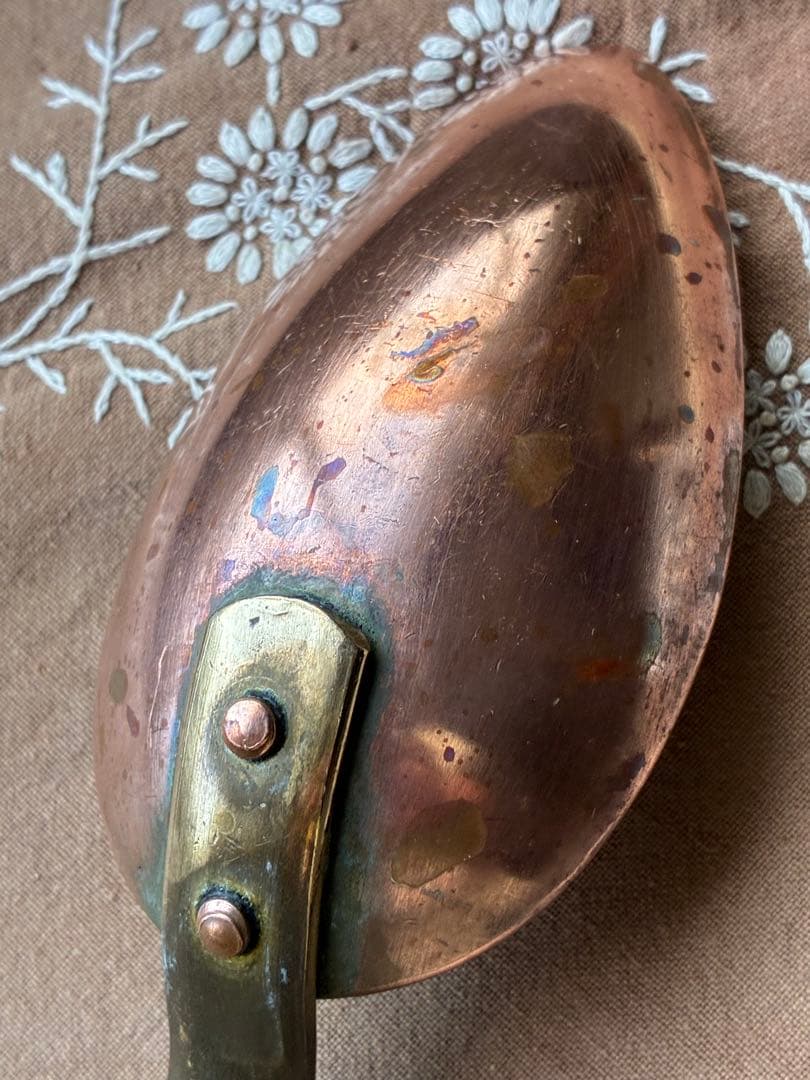 フランス　アンティーク　銅製 レードル ５本　壁掛け　ラック　プロ用　コッパー