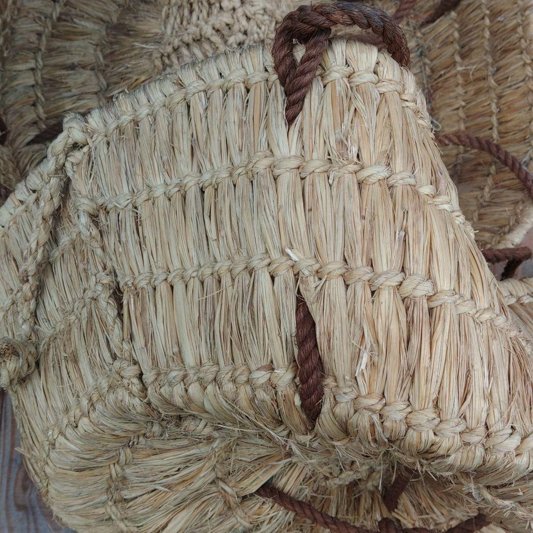 昭和レトロ　民芸　藁テゴ(運搬用具)