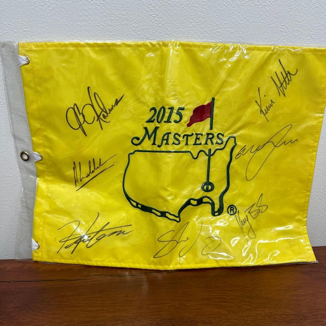★2015マスターズ★ ゴルフフラッグ 複数サイン入り 記念品 コレクター必見♪