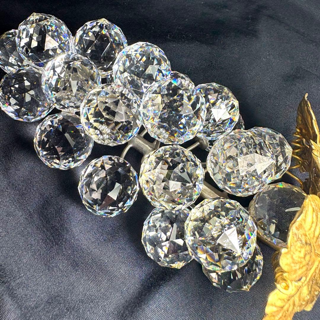 【希少】一房のブドウ▫️スワロフスキー 旧ロゴ刻印 ヴィンテージ 廃盤 16cm