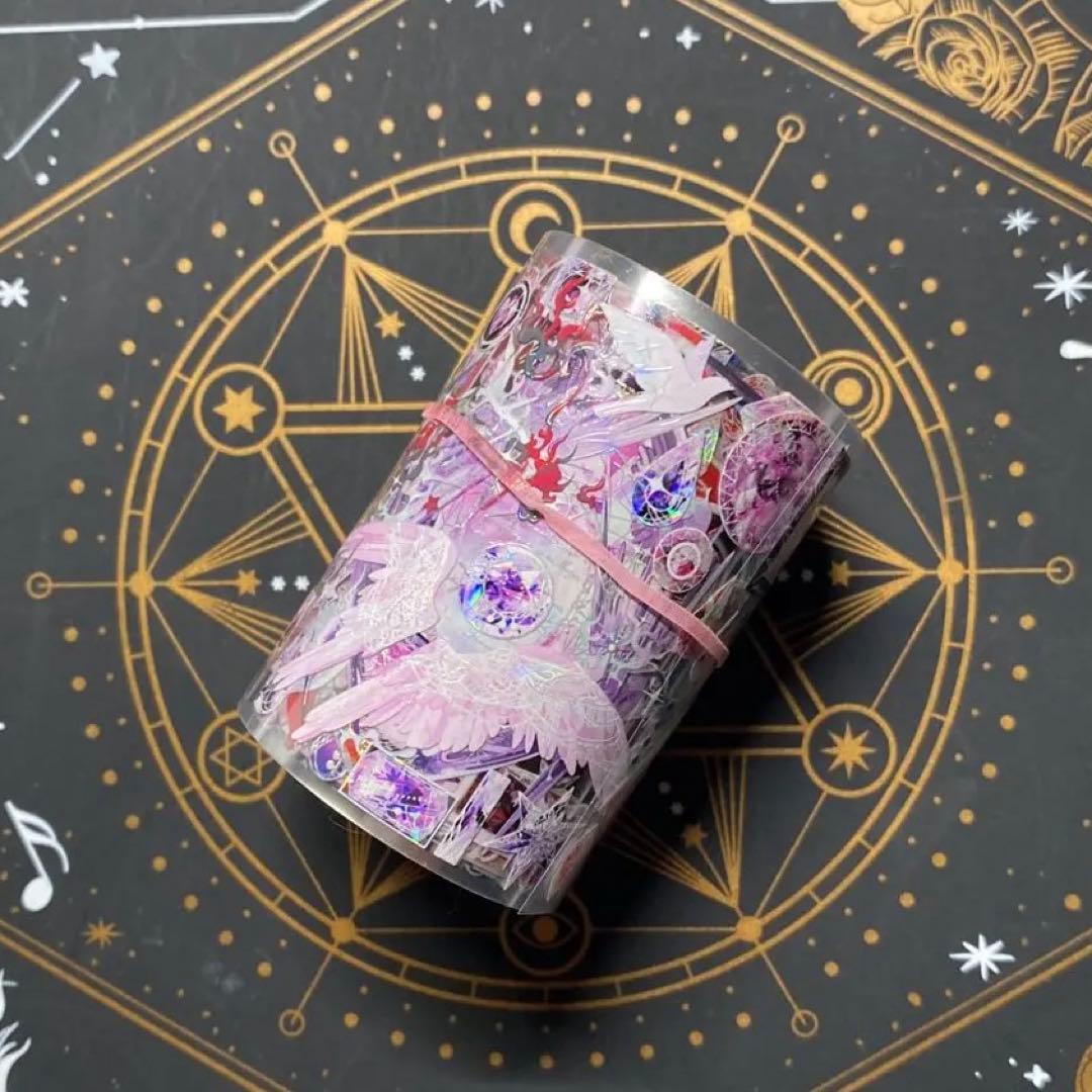 【9214】海外　マステ　中古巻　貝殻光マスキングテープ　宝石　翼　装飾系