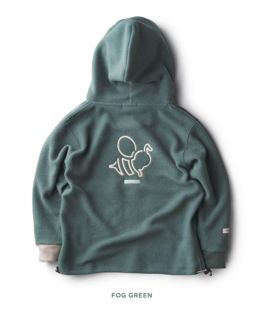 即完売品 8YARDS ハチヤーズ ボアフリース フーディ L 緑 パーカー