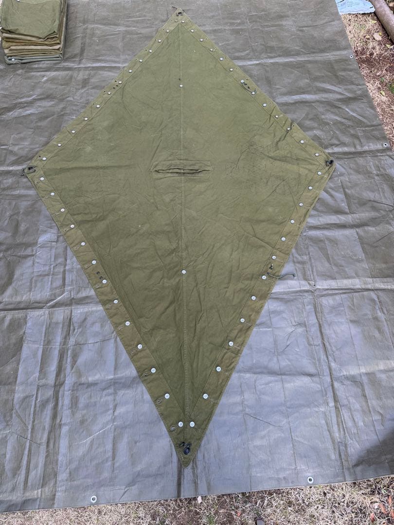 希少！ヴィンテージ　ノルウェー軍幕　8枚　ポール　アルミペグ付き