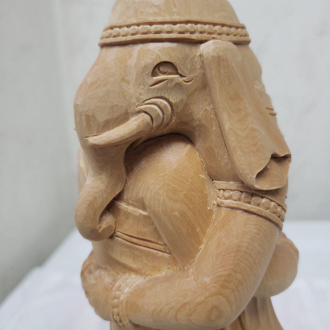 Ｂフライデー蔵出し特価ヒバ材 歓喜天 約21cm◆大聖歓喜天 象鼻天 ガネーシャ