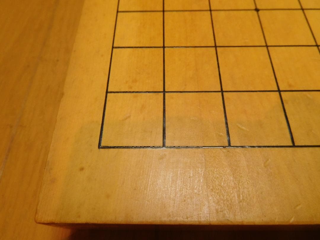 囲碁盤　本榧盤　1寸盤　表13路　裏9路