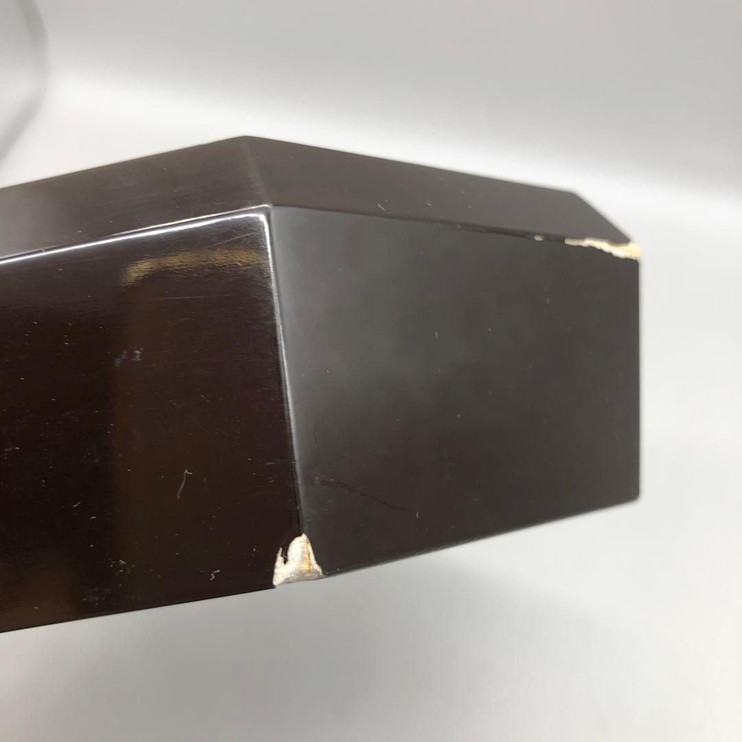 螺鈿細工らでんざいく鳥お花貝殻装飾八角形黒漆器重箱菓子箱23cm伝統工芸品