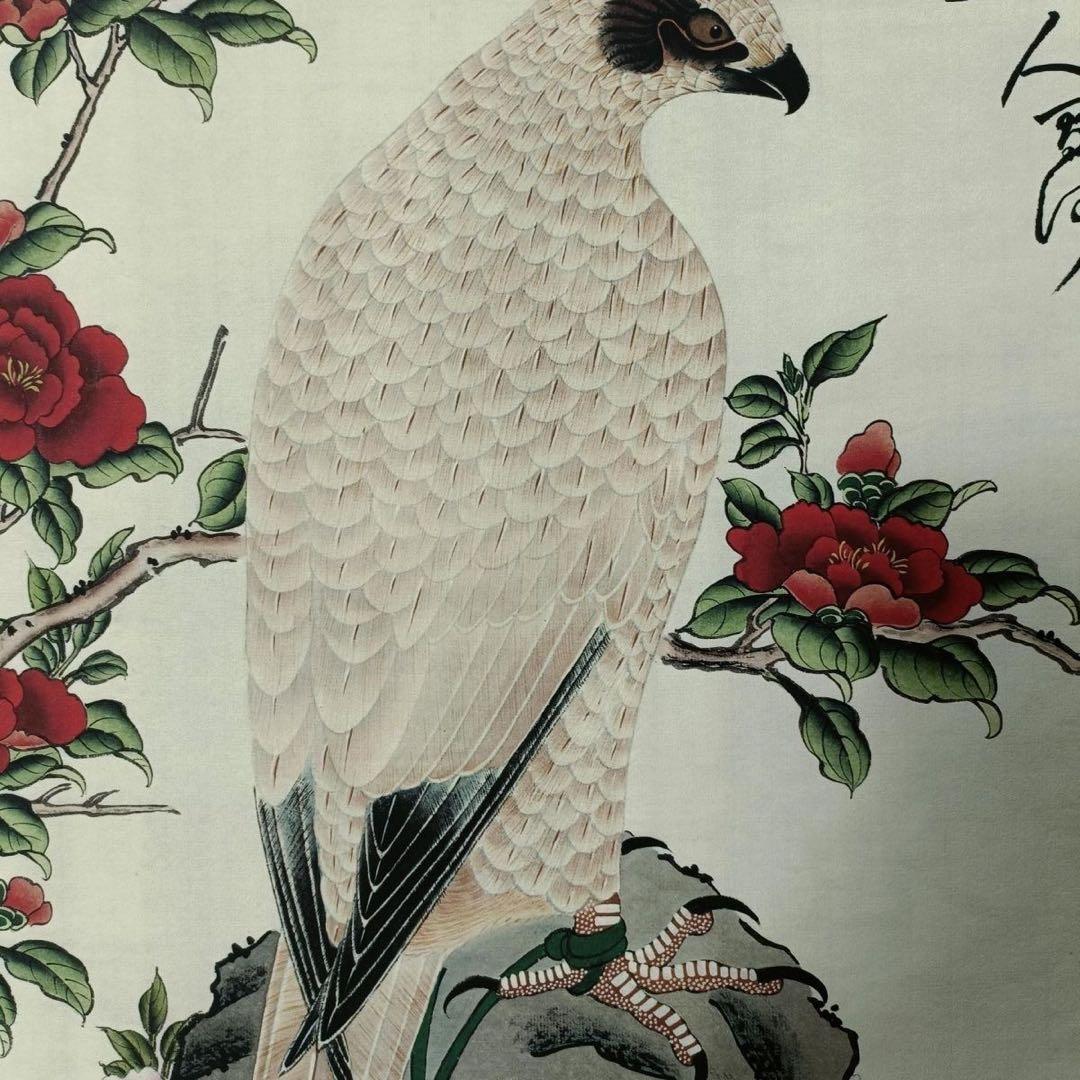 趙佶 白鷹図 三尺中堂掛軸 掛け軸 中式 花鳥画