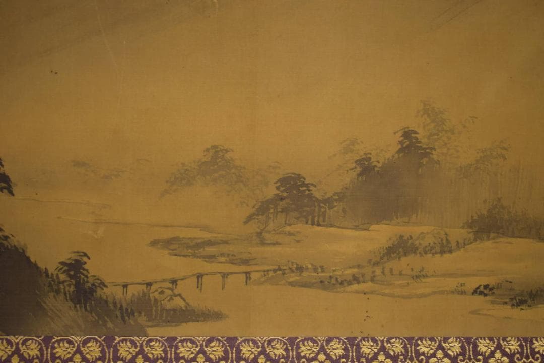 模写/横山大観/富士山之図/富士山水図/横物/大幅/布袋屋掛軸HI-658