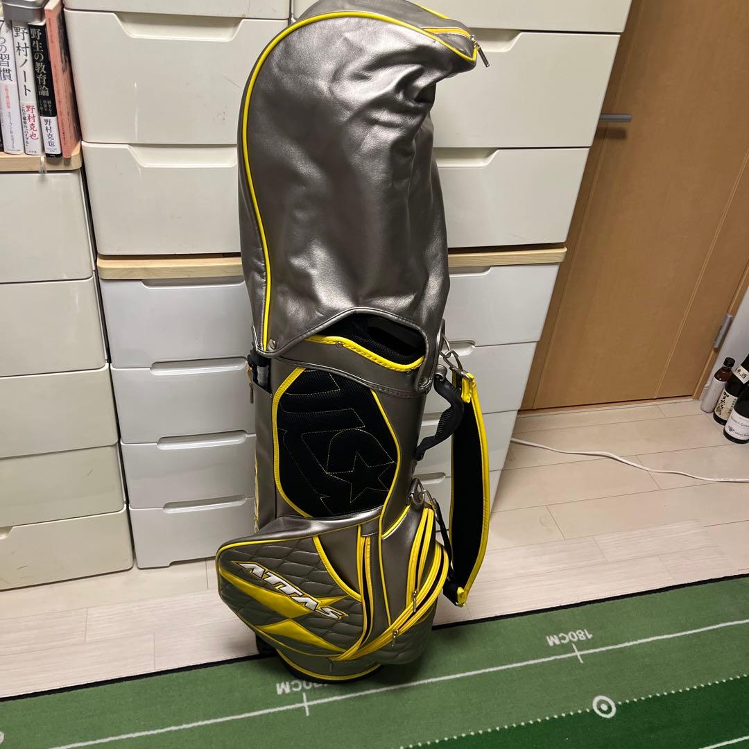 ATTAS キャディバッグ グレー/イエロー、シルバー