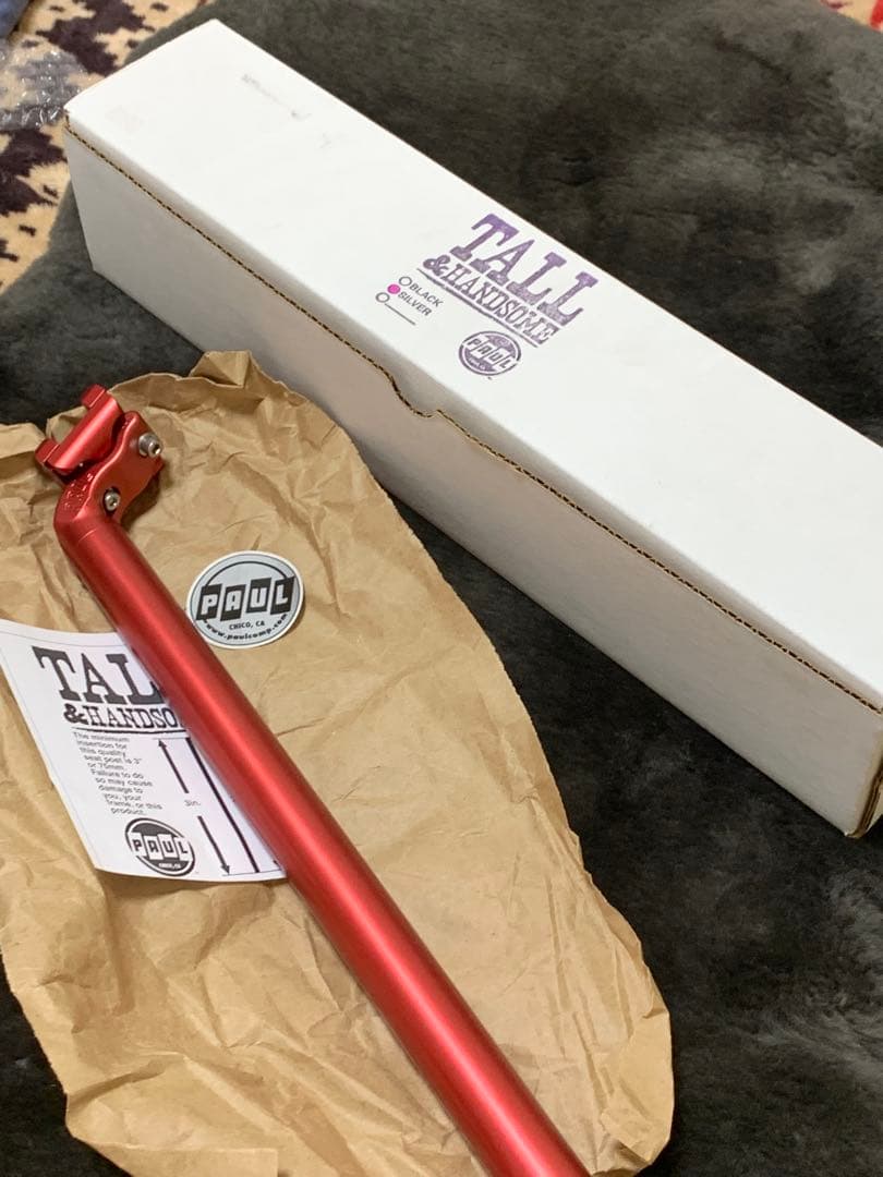 希少！paul シートポスト 27.2mm red！