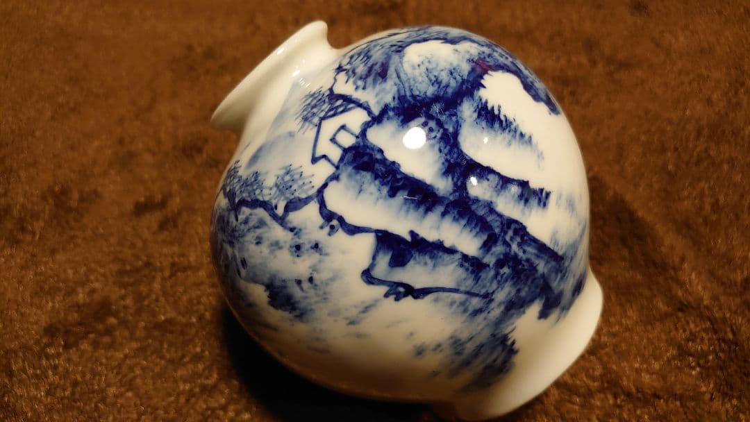 李朝　古染付　染付　古伊万里　伊万里　小壺　山水　１客