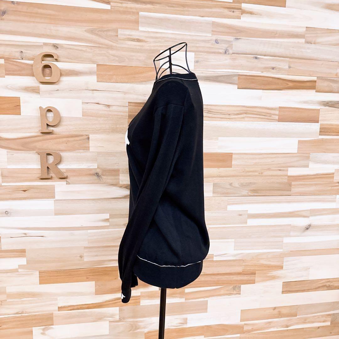 【エムユースポーツ】ゴルフ ニット セーター モノトーン M・Uロゴ 黒×白