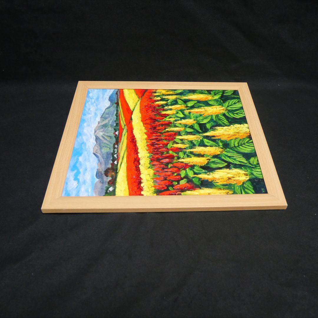 【秋日和のケイトウ】絵画 油彩 油彩画 絵 油絵