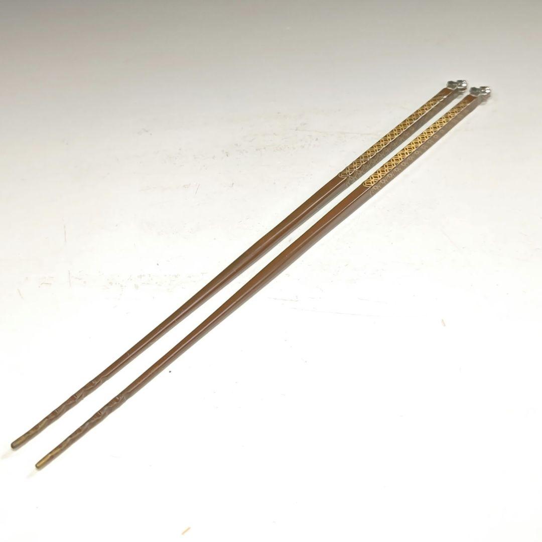 ウ213 火箸『金工師　木村清五郎』『鳥頭七宝金象嵌火箸　共箱』茶道具