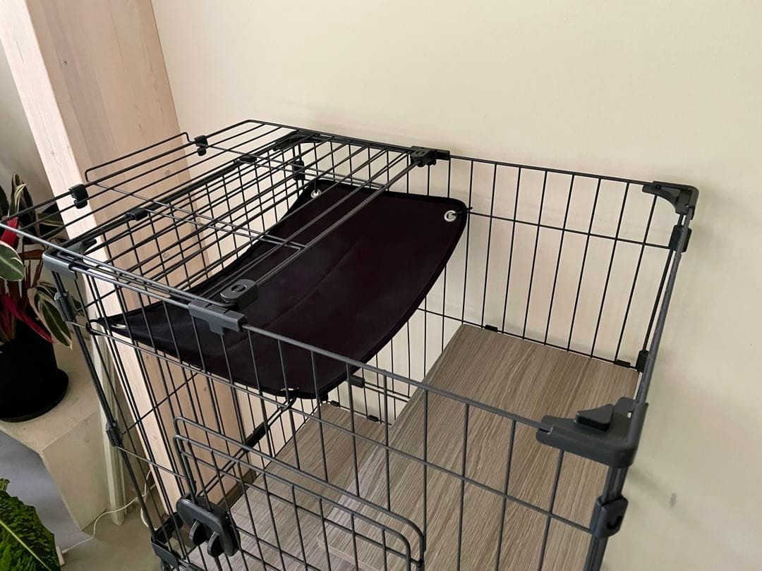 アイリスオーヤマ 猫 ケージ ミニタイプ 2段 ハンモック付き マットグレー