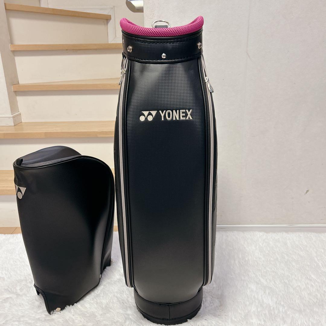 新品未使用タグ付き YONEX ゴルフバッグ キャディバッグ ネームプレート付き