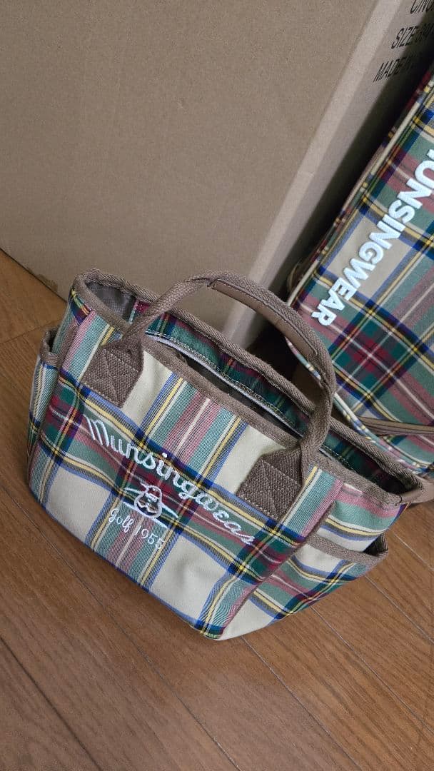 Munsingwear チェック柄 キャディバッグ カートバッグセット