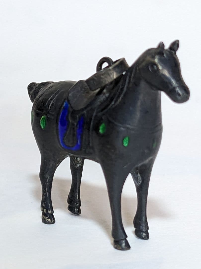 ♦刻印975 極小銀細工 馬 ペンダント 西洋 中国七宝焼？象嵌 珍物 骨董品