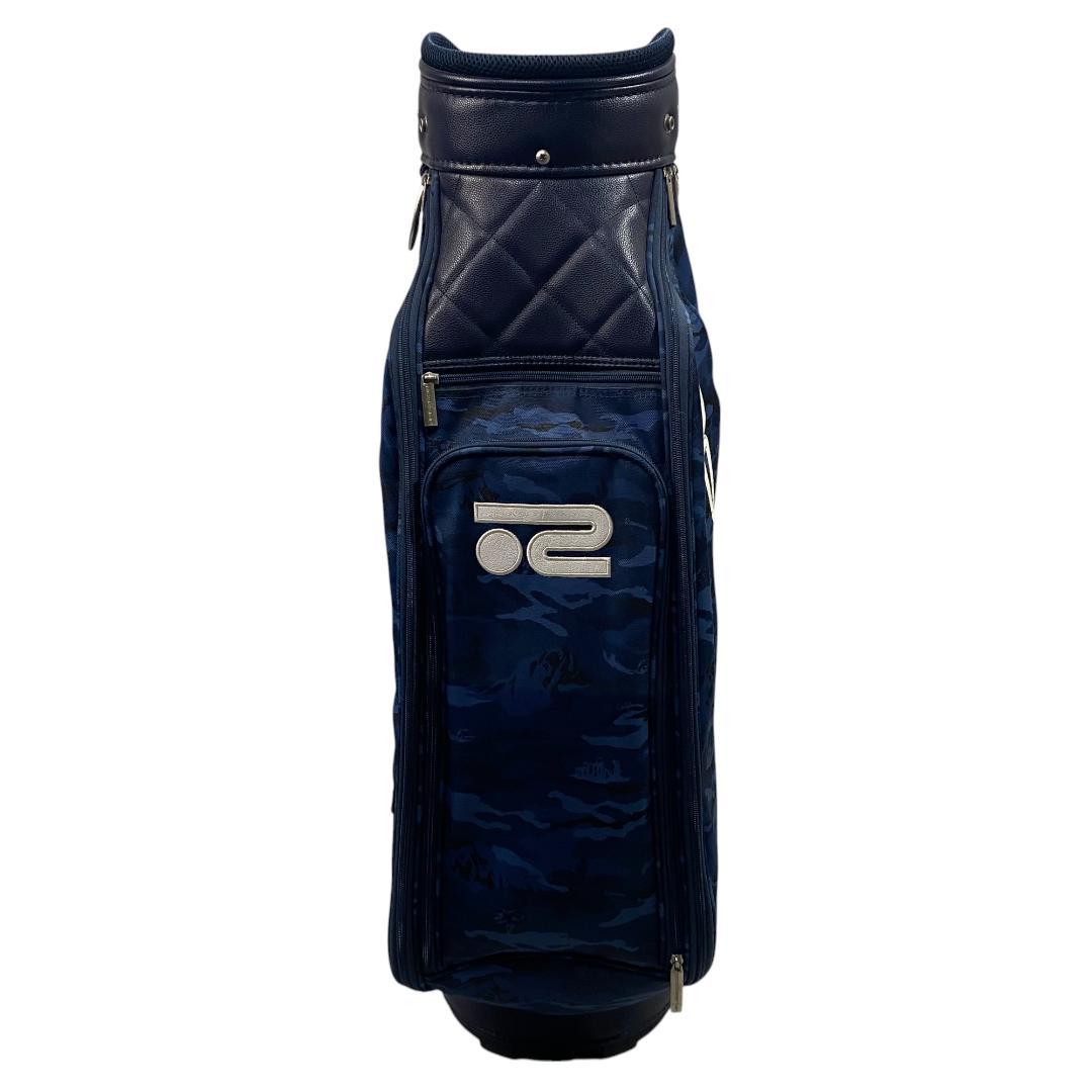 Rosasen ロサーセン キャディバッグ ネイビー 総柄 ゴルフ 9型 5分割