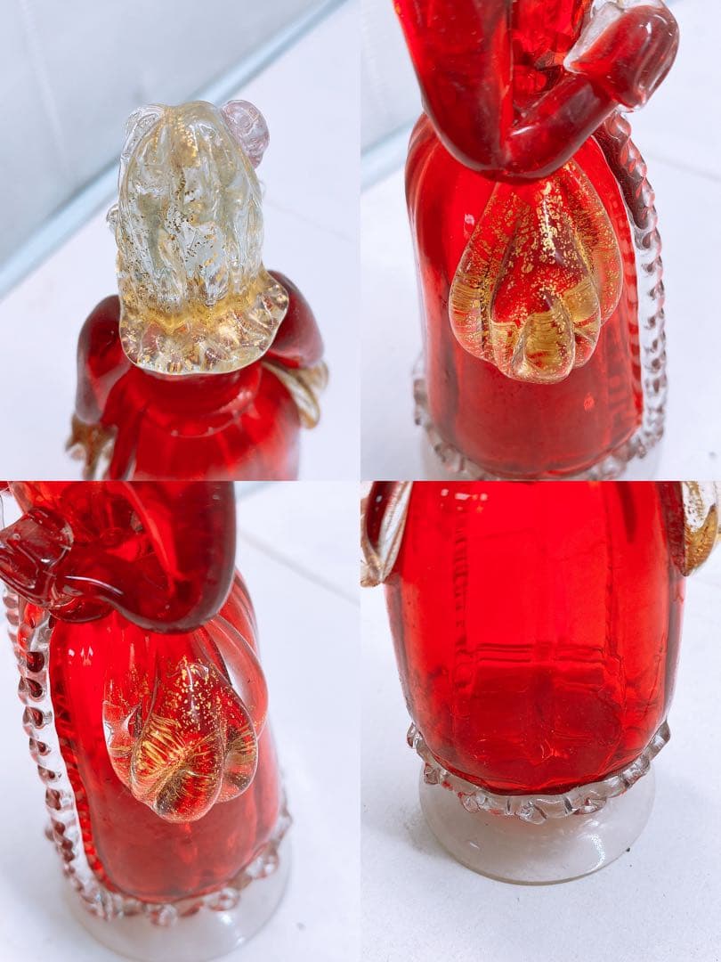 ベネチアンガラス ムラーノ 貴婦人 フィギュリン 高さ約18cm ガラス工芸品
