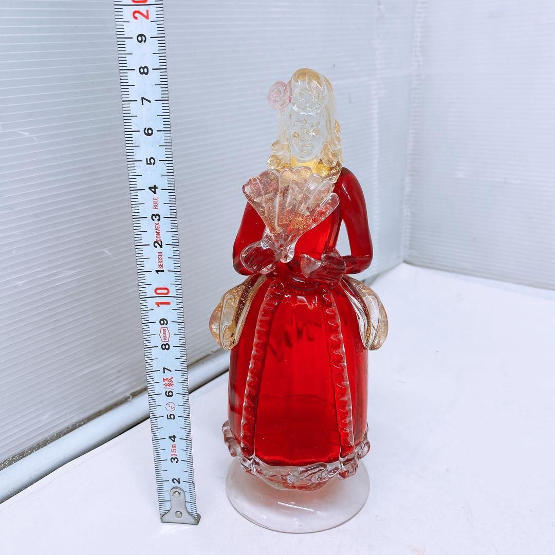 ベネチアンガラス ムラーノ 貴婦人 フィギュリン 高さ約18cm ガラス工芸品
