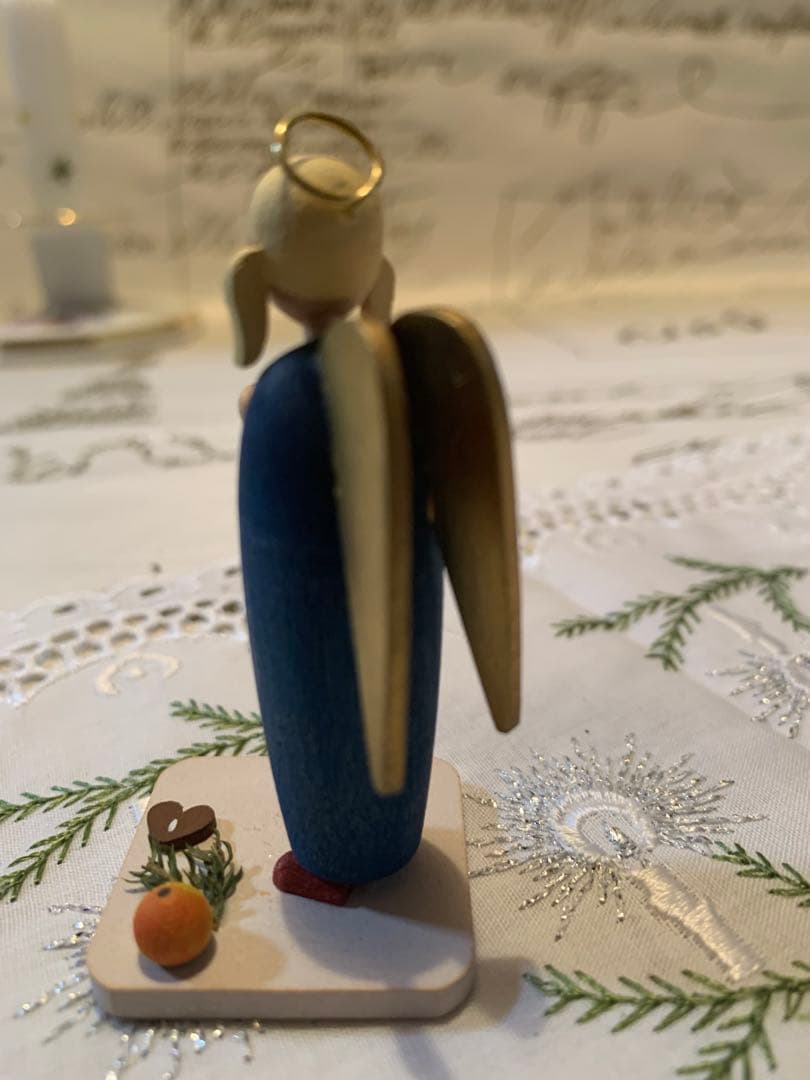 ドイツ木製人形　美品レアなギュンターライヒェル社のお祈りする天使の女の子可愛い！