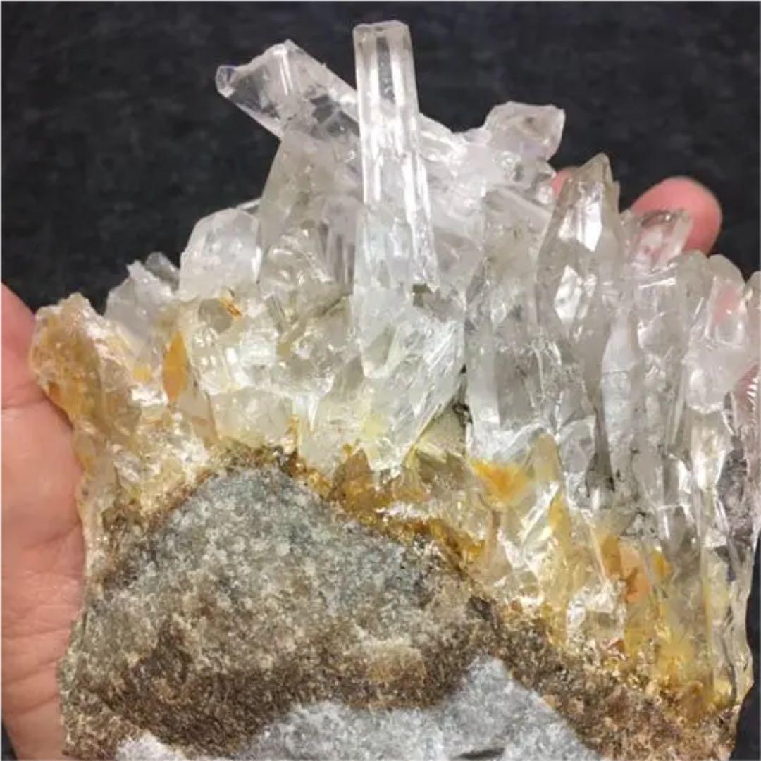 ヒマラヤ水晶　クラスター　原石　黄身