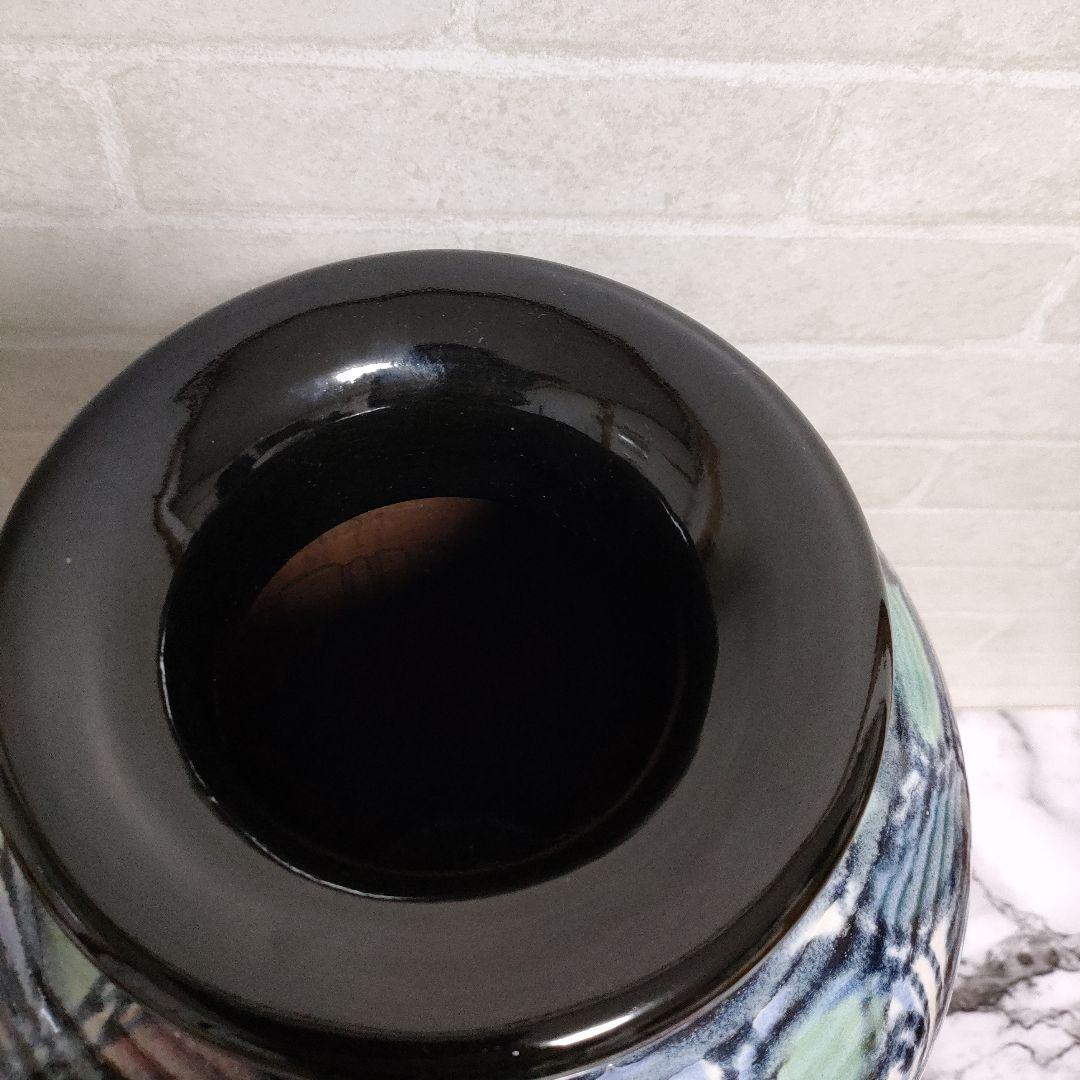 信楽焼 中村陶器 色彩壺型大花瓶 高さ約43㌢サイズ