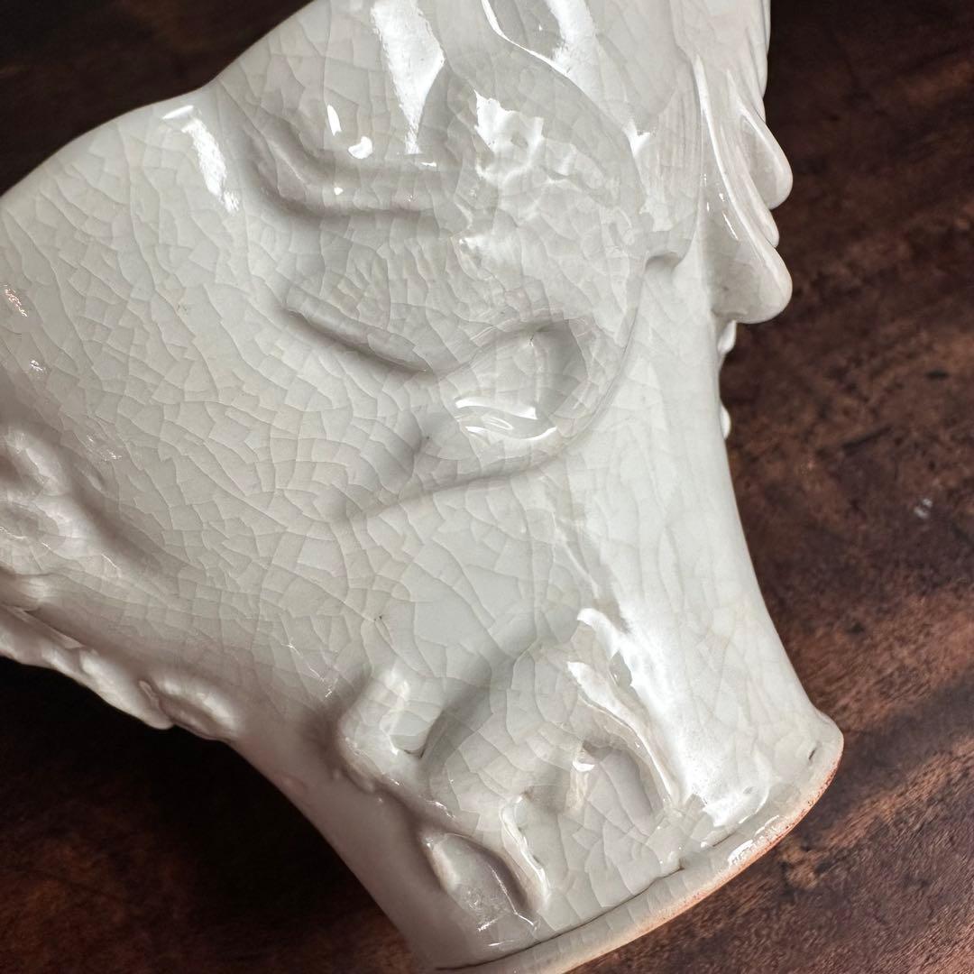 ［希少］美品 李朝 白磁 陽刻 十長生文 花形盃 朝鮮美術 酒器 杯