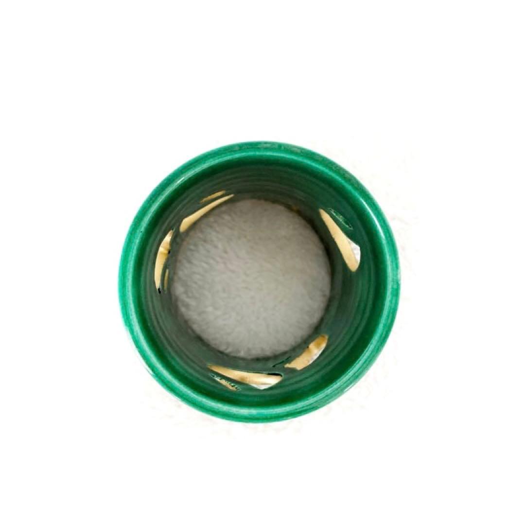 【茶道具】淡々斉好写 青交趾つぼつぼ 蓋置 妙見