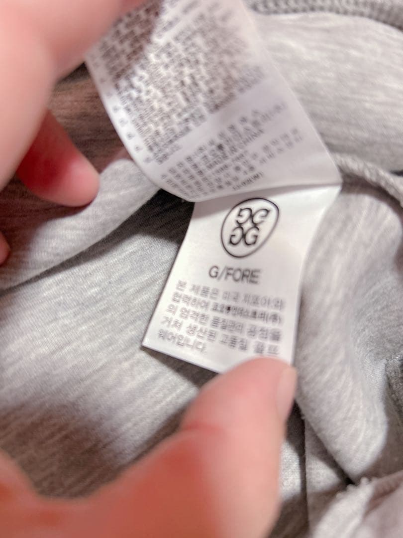 ゴルフG/FORE ジーフォアフード付きノースリーブ パーカー グレー