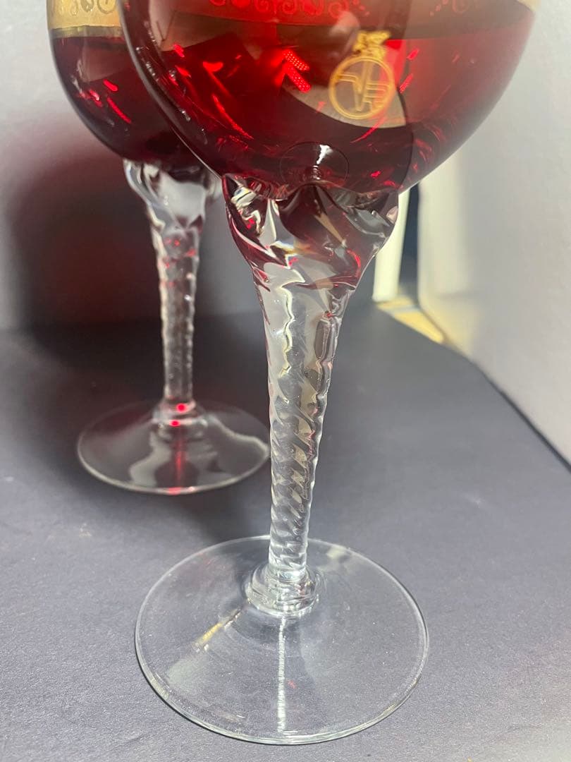 ラグーナムラノ　24k金彩　高級ベネチアングラス　４客セット