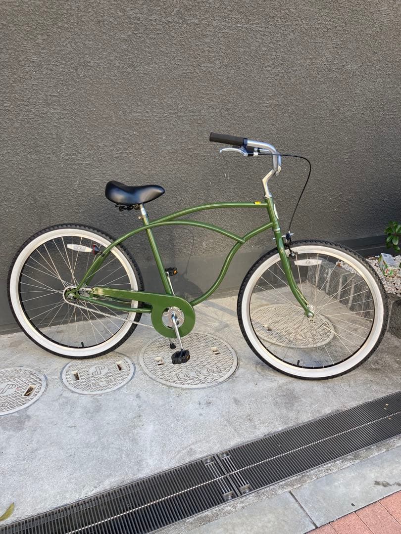 【新品】ビーチクルーザー_26インチ_ダークグリーン