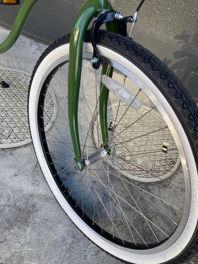 【新品】ビーチクルーザー_26インチ_ダークグリーン