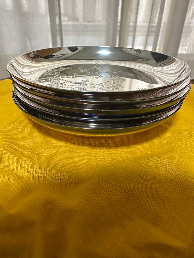 最終値下げ‼️‼️純銀　御小皿五枚セット