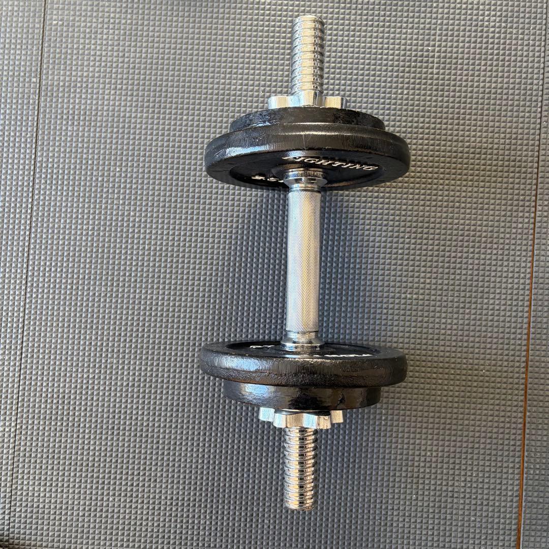 FIGHTING Wシャフト ダンベルシャフト プレートセット※留め具付