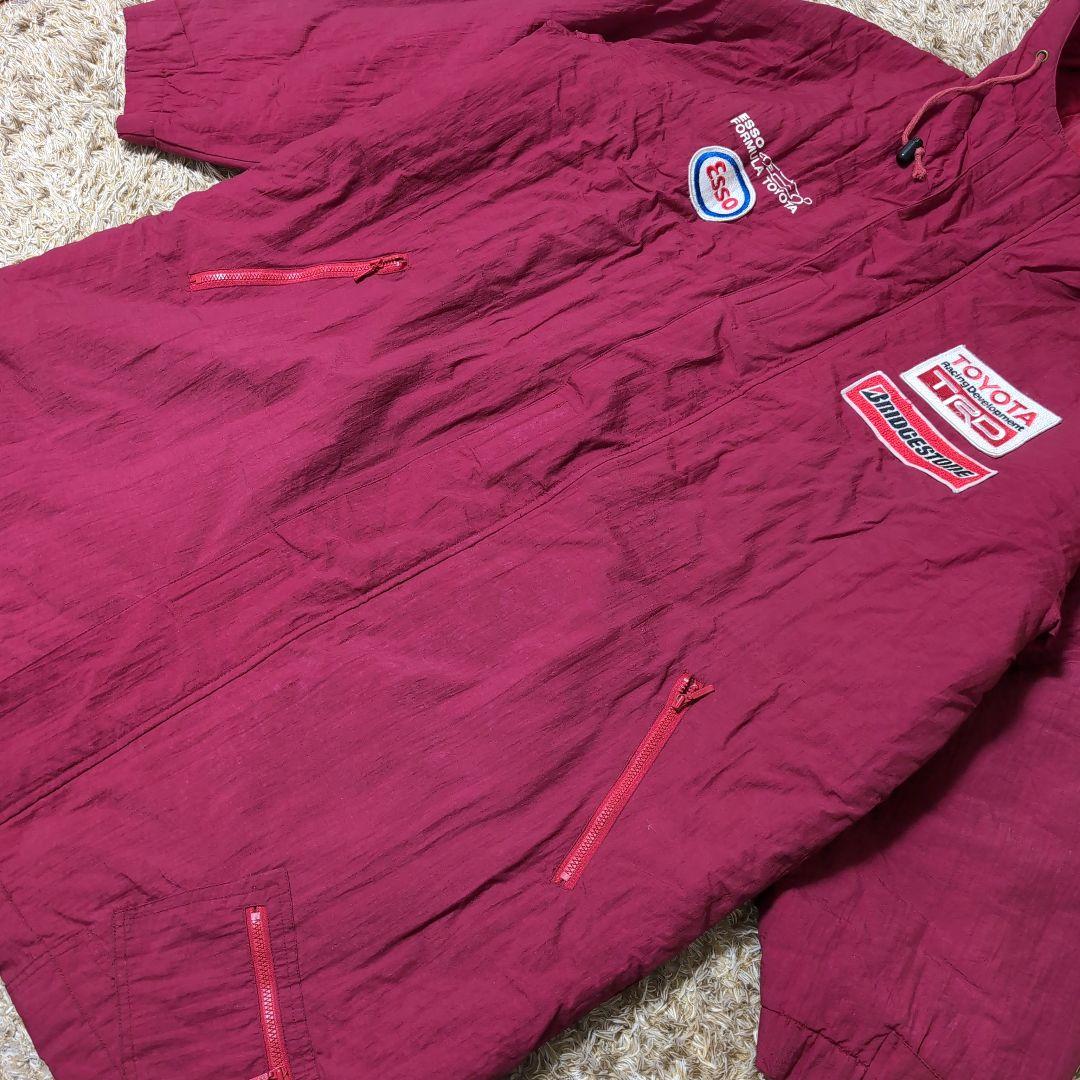 TRD TOYOTA ブリジストンロングベンチコート バーガンディ L