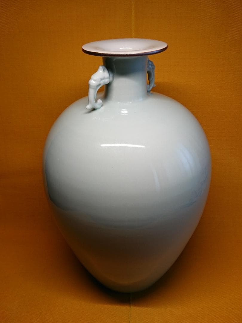 美品　花瓶　壺　青磁　骨董　置物　インテリア　工芸品　美術品　A3150