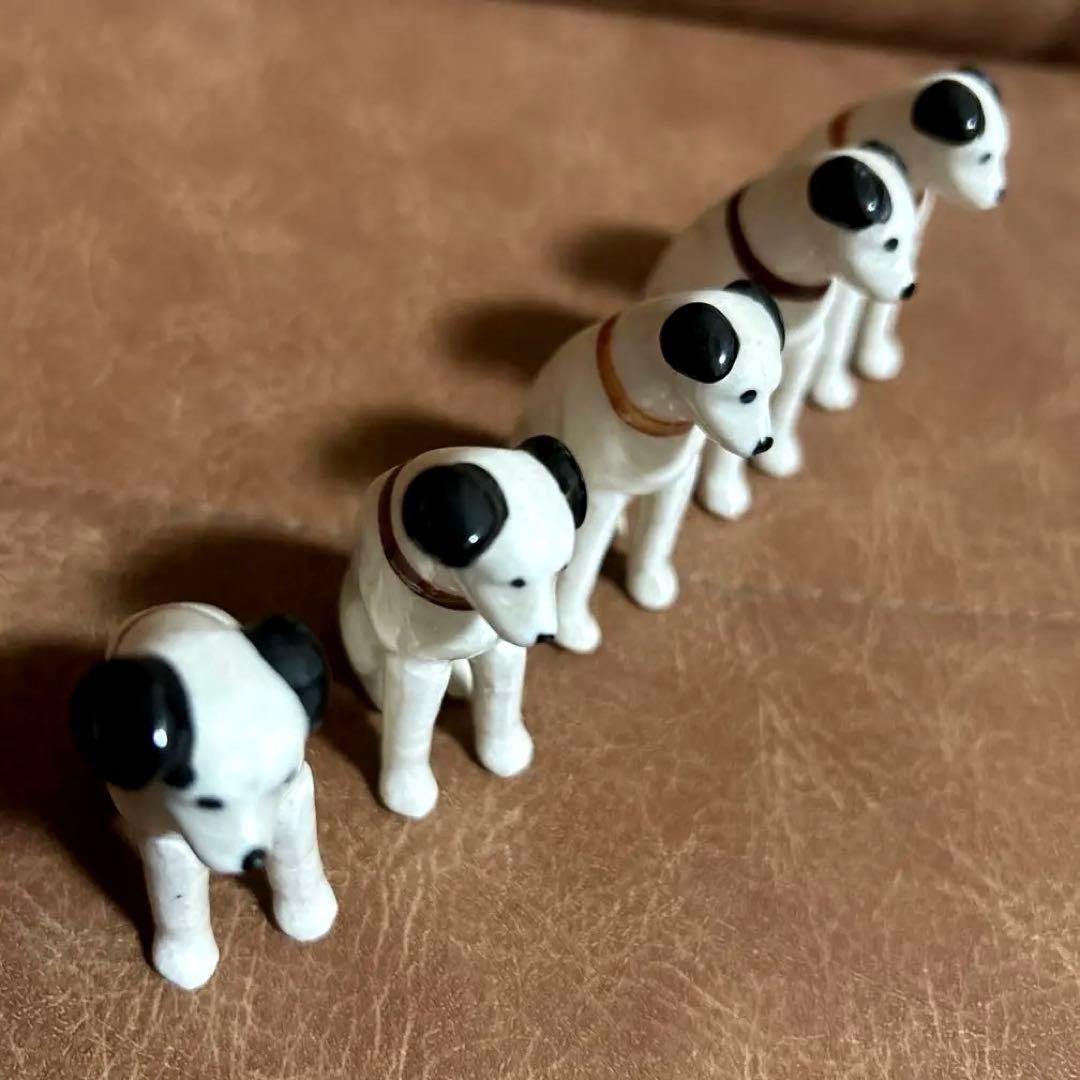 【希少レトロ】★昭和レトロ　ビクター　　ニッパー 犬5匹　ミニ陶器　置物