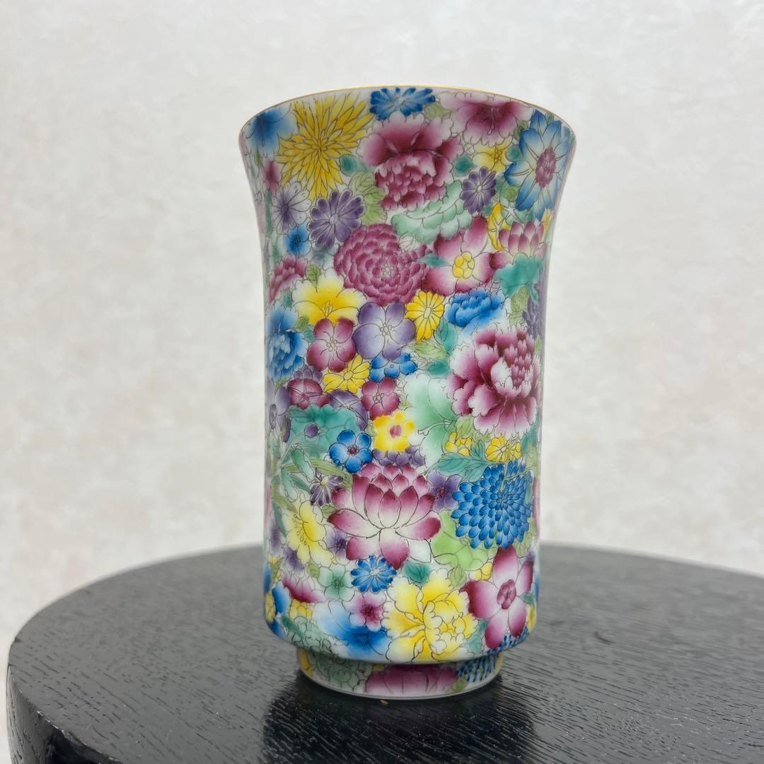 中国清朝花柄琺瑯彩杯骨董　唐物　アンティーク古美術品骨董　景徳鎮陶磁器青磁　江戸
