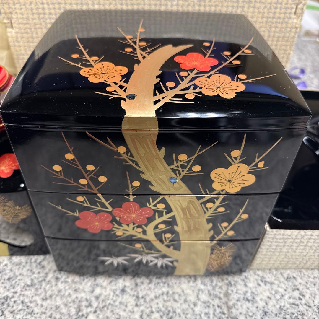 会津塗 漆器 工芸品 重箱 屠蘇器 セット 松竹梅 インテリア 小物 格安
