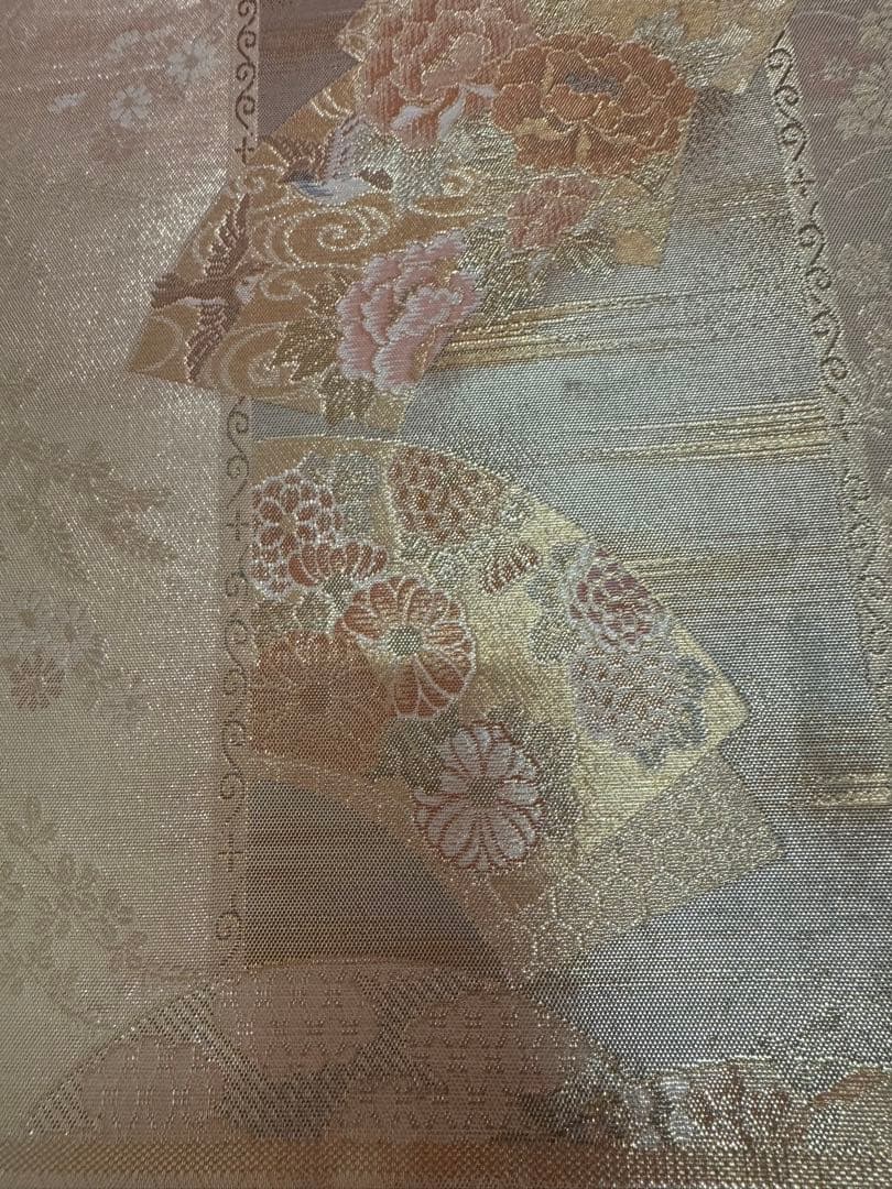 2666袋帯 古代彫金紋 西陣織 金糸　高級上質上品　約440cm 未使用