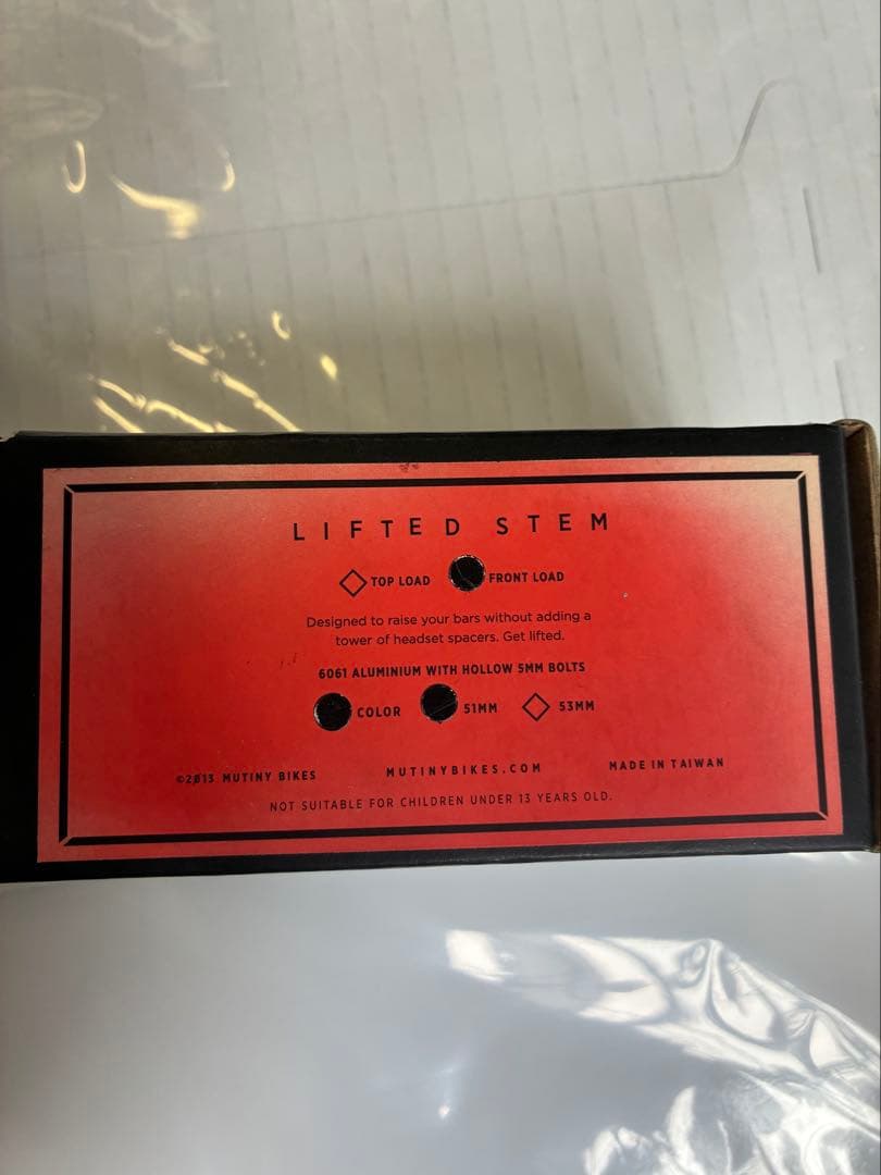新品BMXステム「MUTINY 」 Lifted Stem ブラック