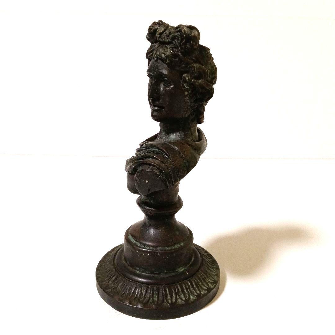 西洋ヴィンテージ 青銅像 胸像 彫刻 置物 時代物 アンティーク ブロンズ像