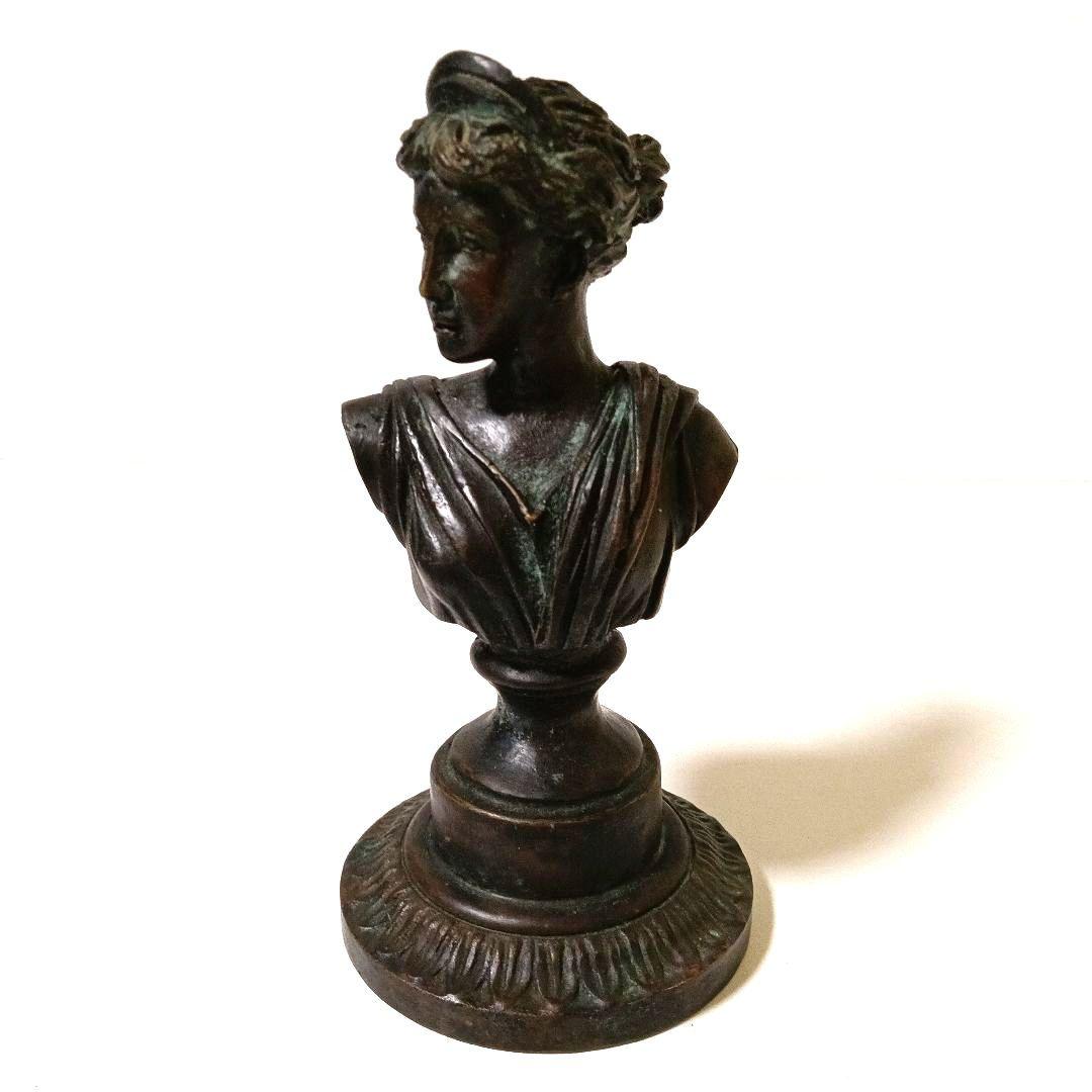 西洋ヴィンテージ 青銅像 胸像 彫刻 置物 時代物 アンティーク ブロンズ像