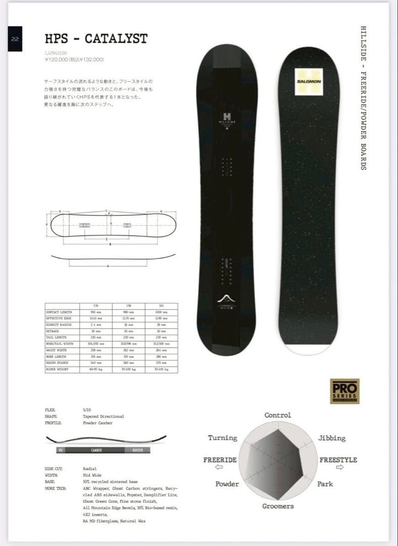 スノーボード salomon HPS - CATALYST 158
