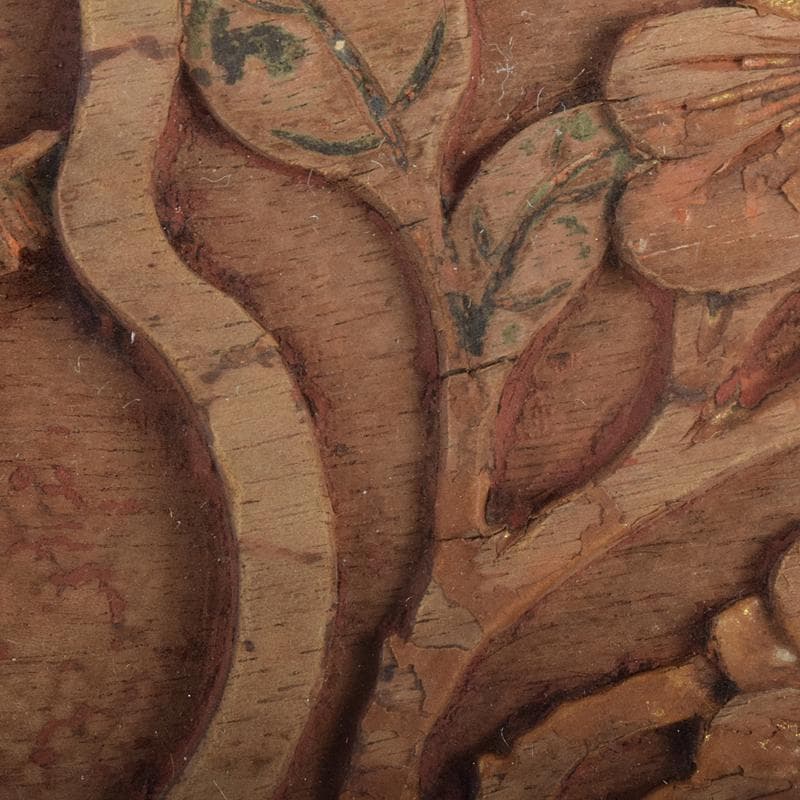 中国　清代　徽州木彫　「松鶴延年」　額装　史樹青題　収蔵証明書付　CR7803B